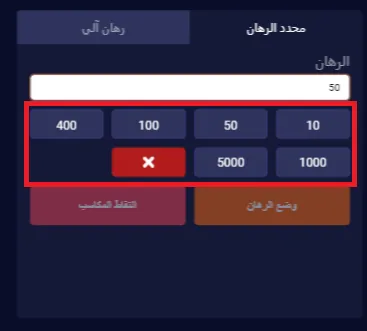 إدخال مبلغ الرهان لعبة الطيارة MelBet